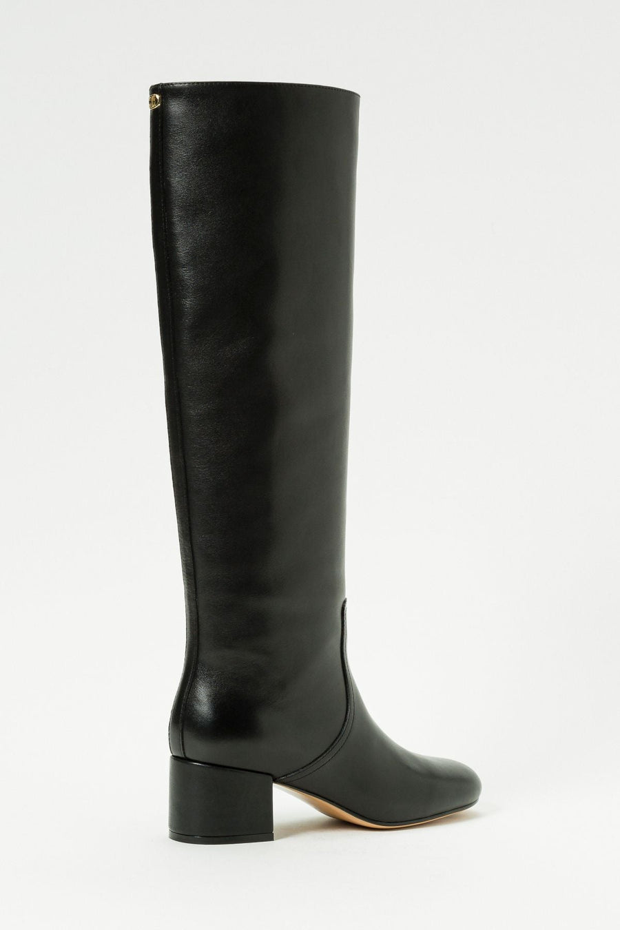 Twinset Black Leather Knee-High Boots