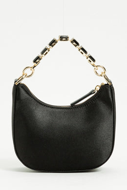 Twinset Black Satin Mini Bag with Chain Handle