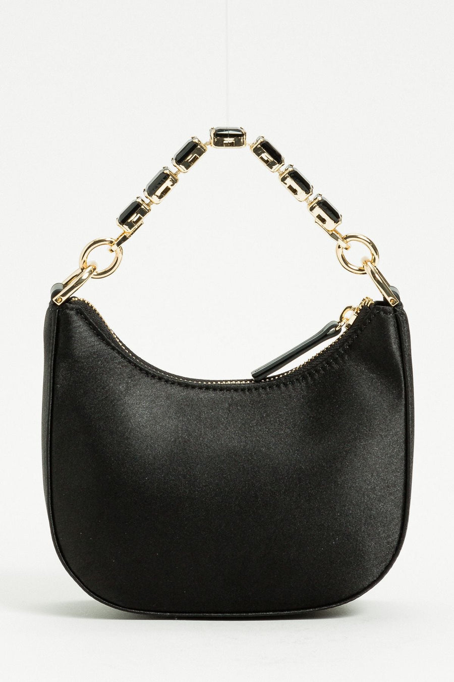 Twinset Black Satin Mini Bag with Chain Handle