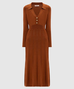 Twinset Nespresso Coffee Knitted Midi Dress
