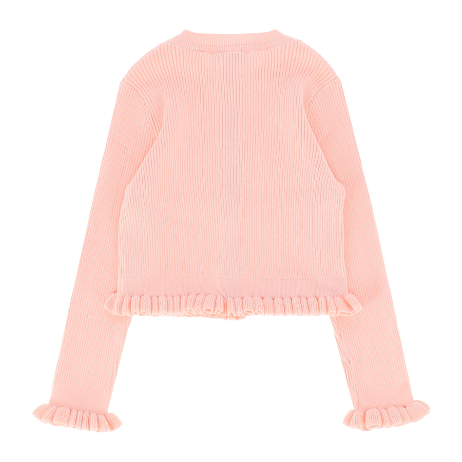 Tyler Ribbed Cardigan Peach