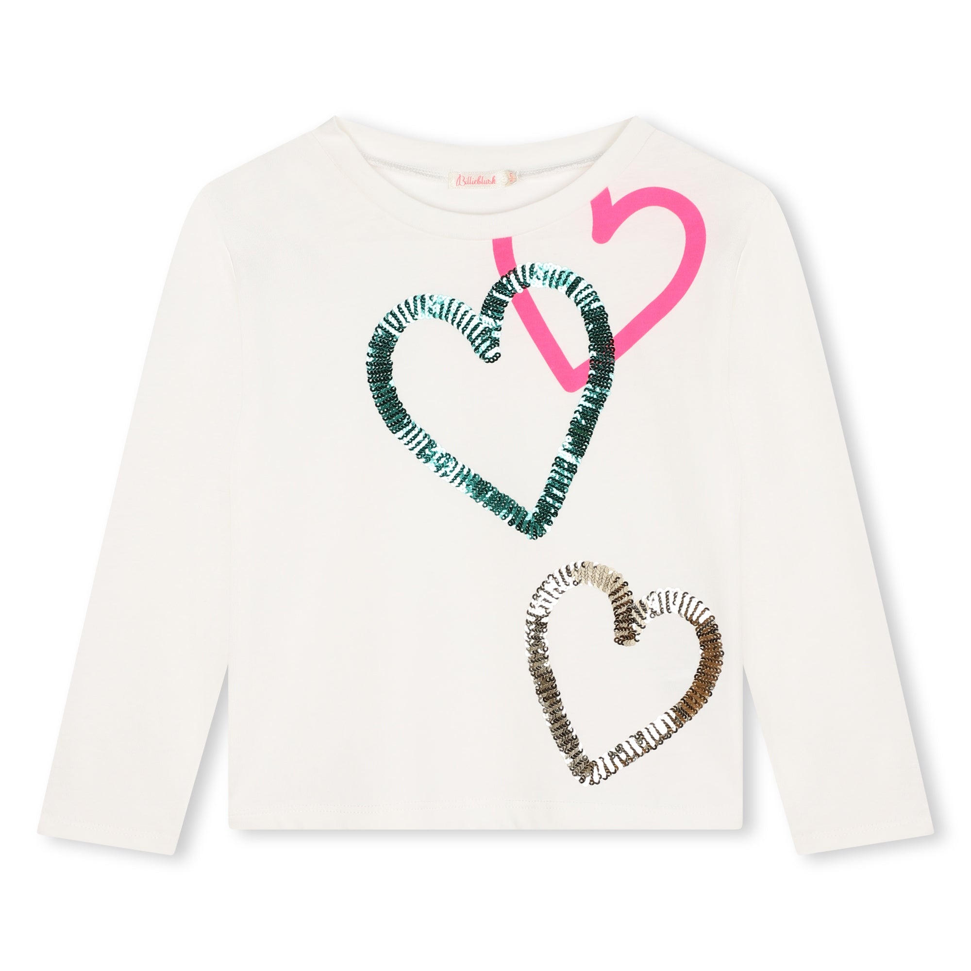 Billieblush Long Sleeve Tshirt With Heart Graphic