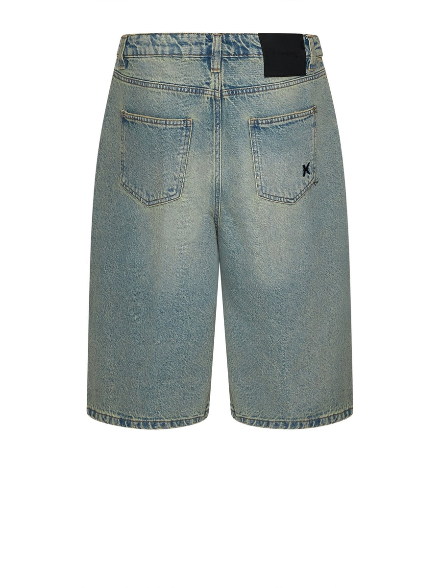 John Richmond Faded Denim Bermuda Shorts