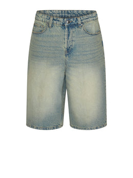 John Richmond Faded Denim Bermuda Shorts