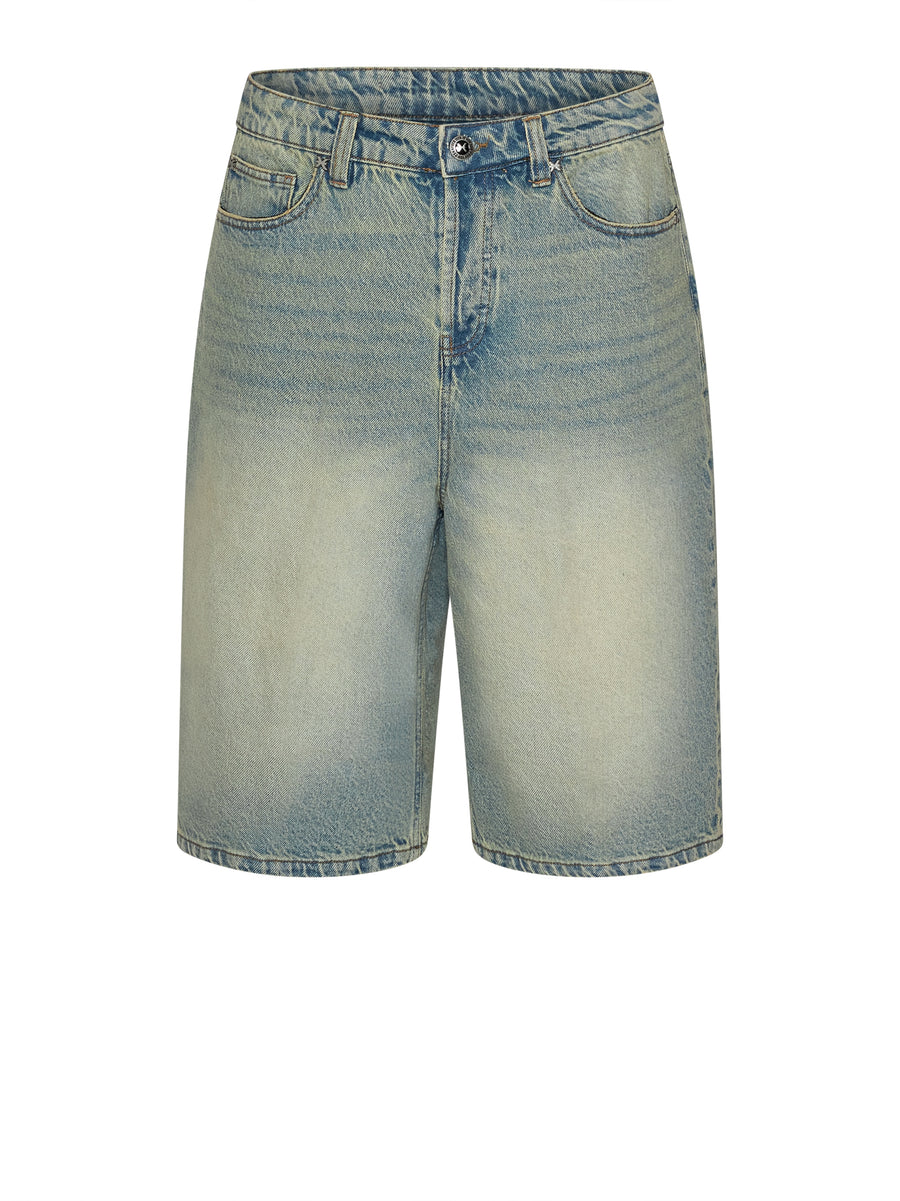 John Richmond Faded Denim Bermuda Shorts