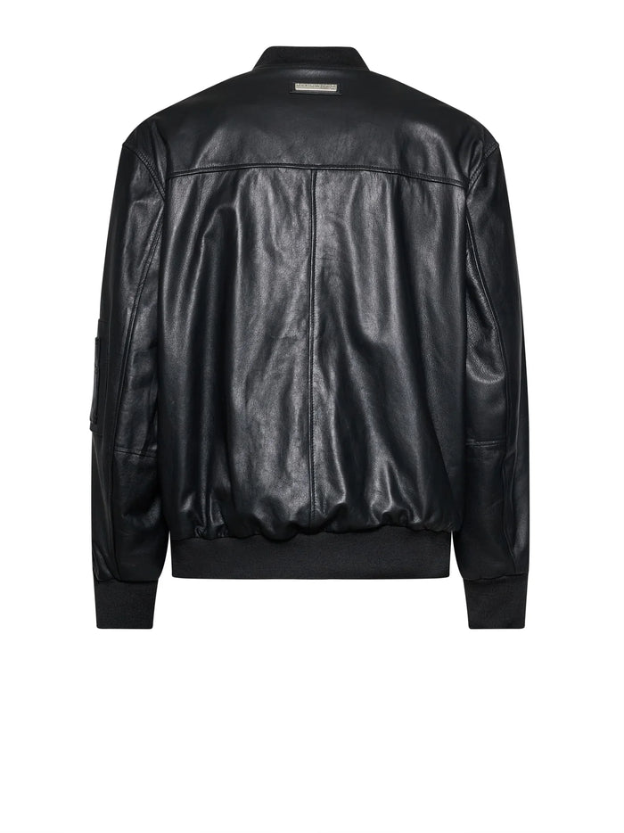 John Richmond Glossy Leather Biker Jacket