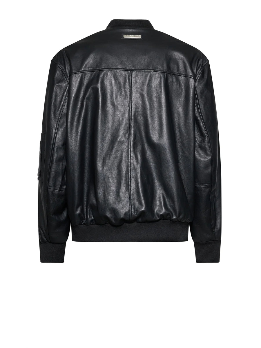 John Richmond Glossy Leather Biker Jacket