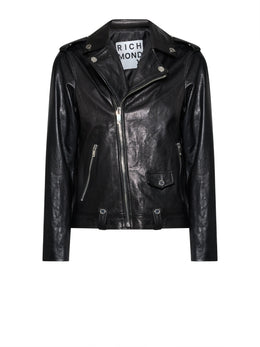 John Richmond Glossy Leather Biker Jacket