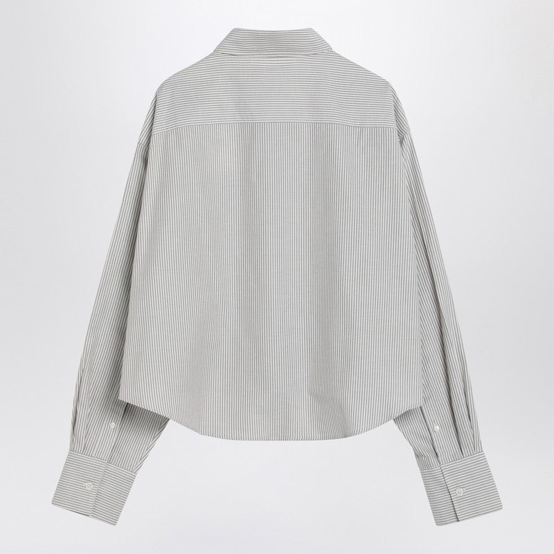 Ami Paris Striped Ami de Coeur cropped shirt