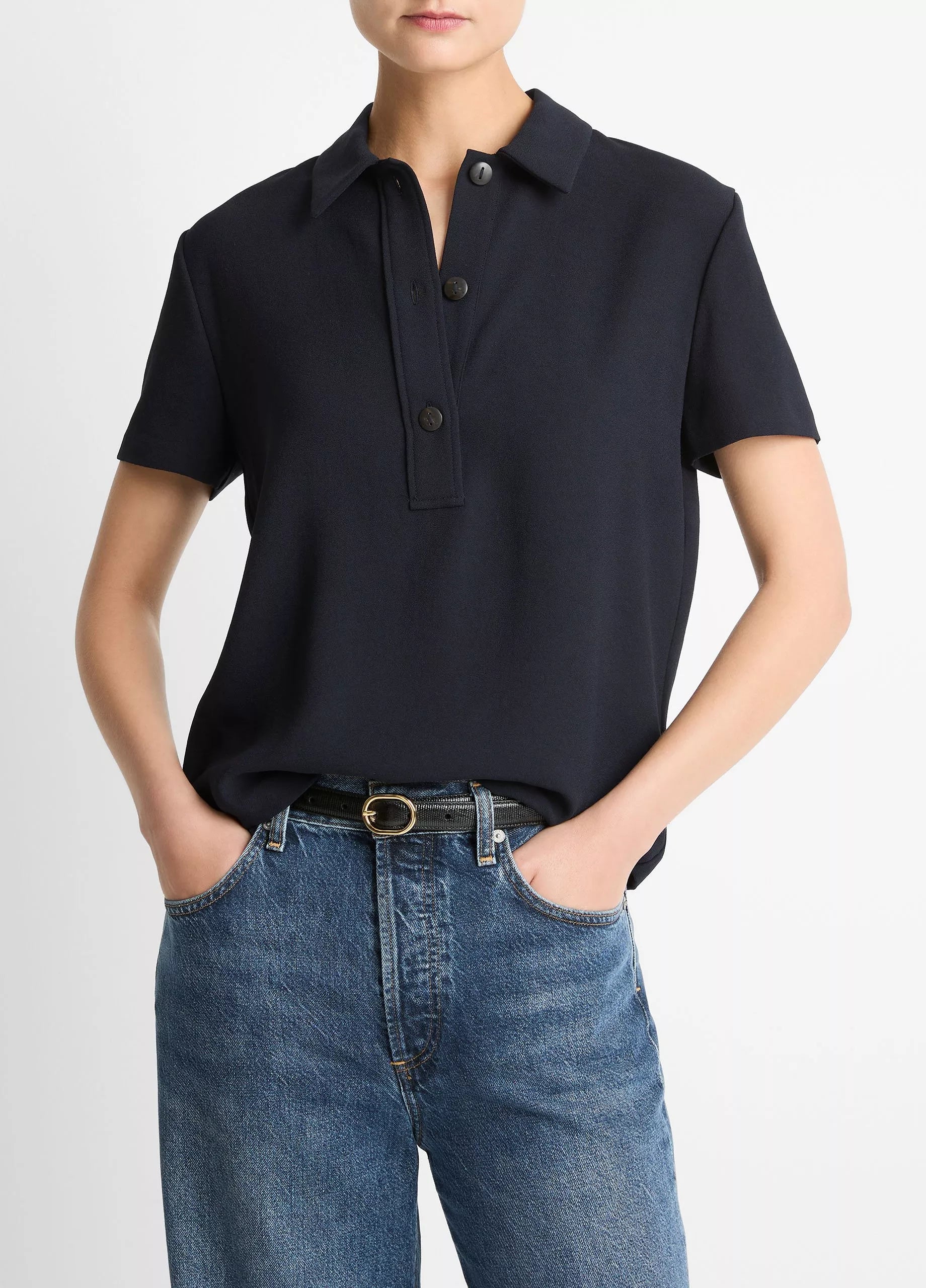 Vince Crepe Polo Shirt