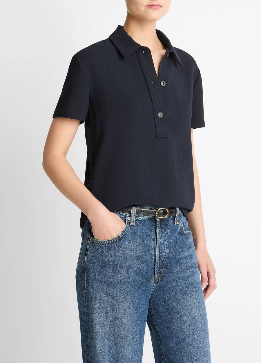 Crepe Polo Shirt