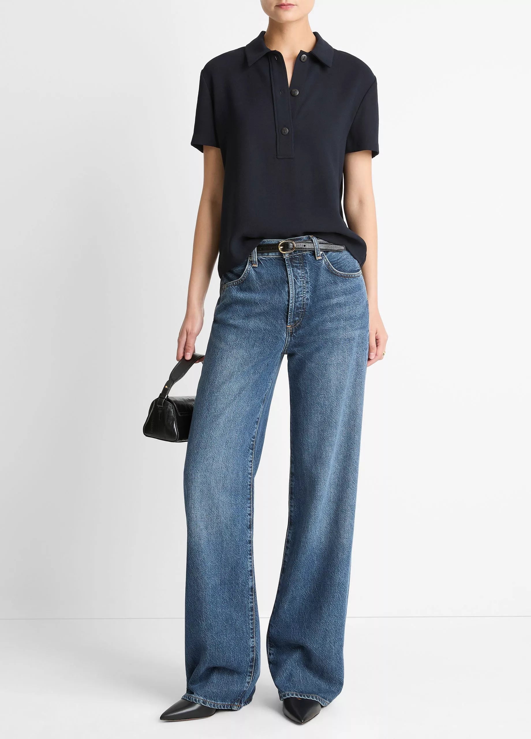 Vince Crepe Polo Shirt