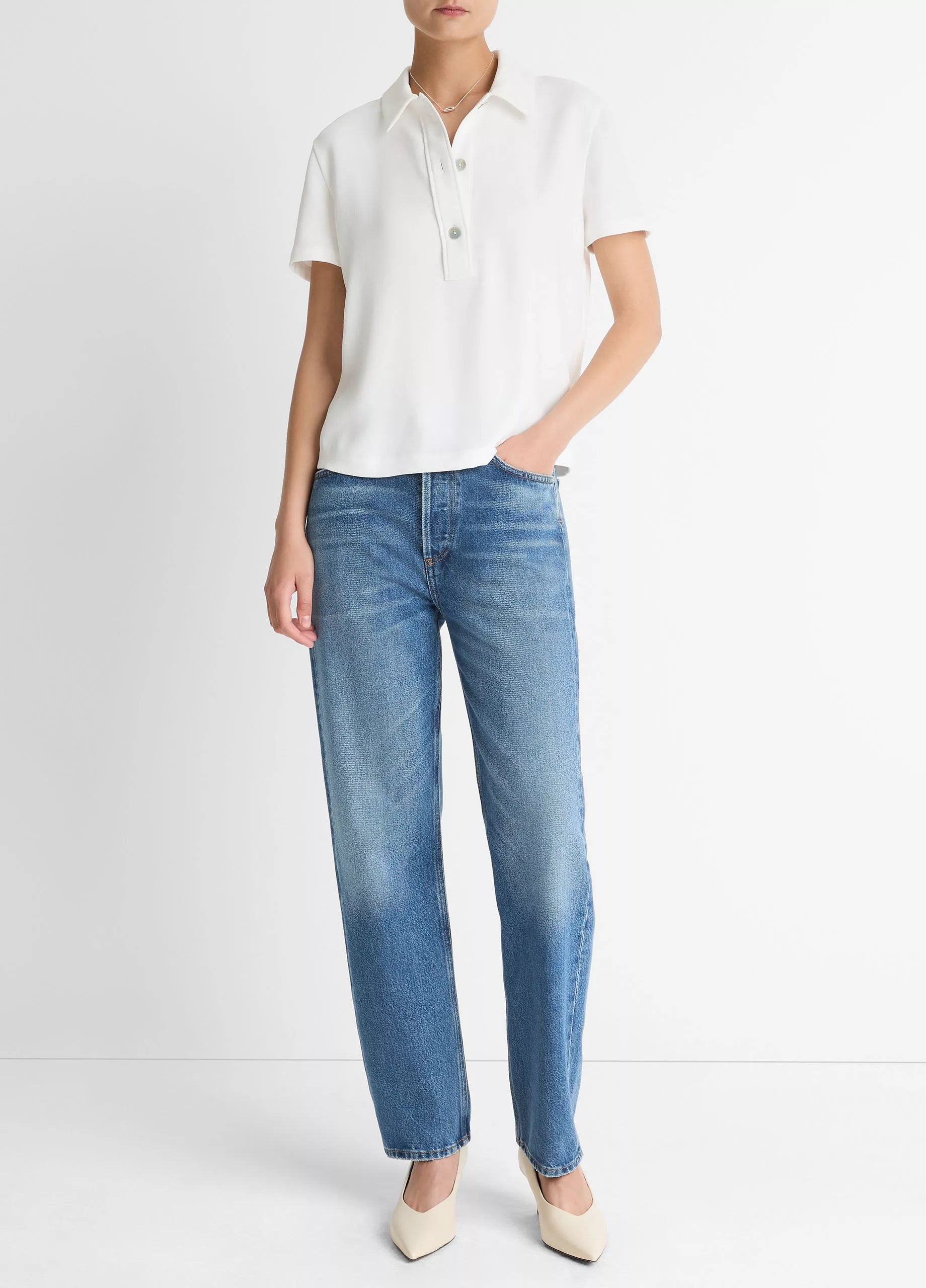 Vince Crepe Polo Shirt