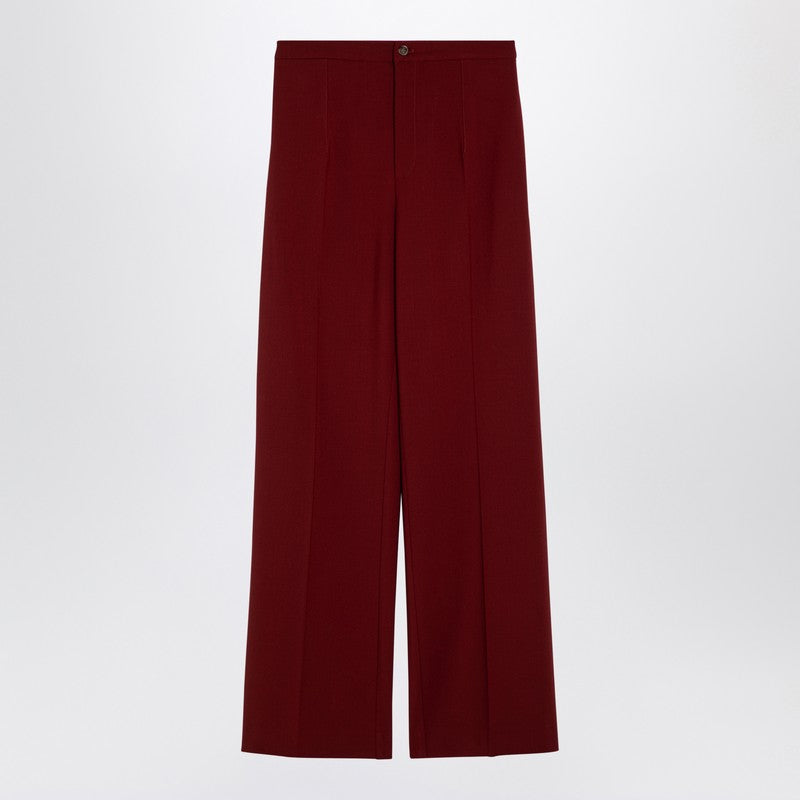 Loulou Studio Burgundy wool palazzo trousers