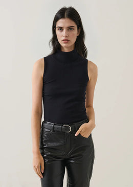 Superfine Merino Sleeveless Turtleneck