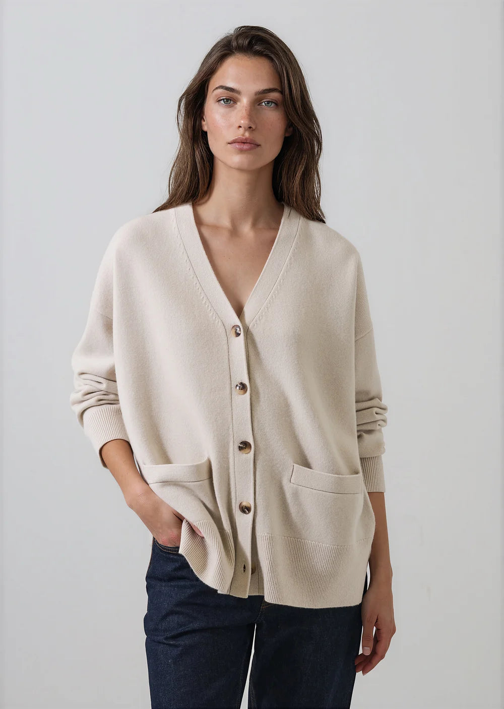 Merino Cashmere Oversized Cardigan