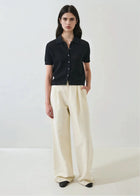 Cotton Cashmere Button-up Knit