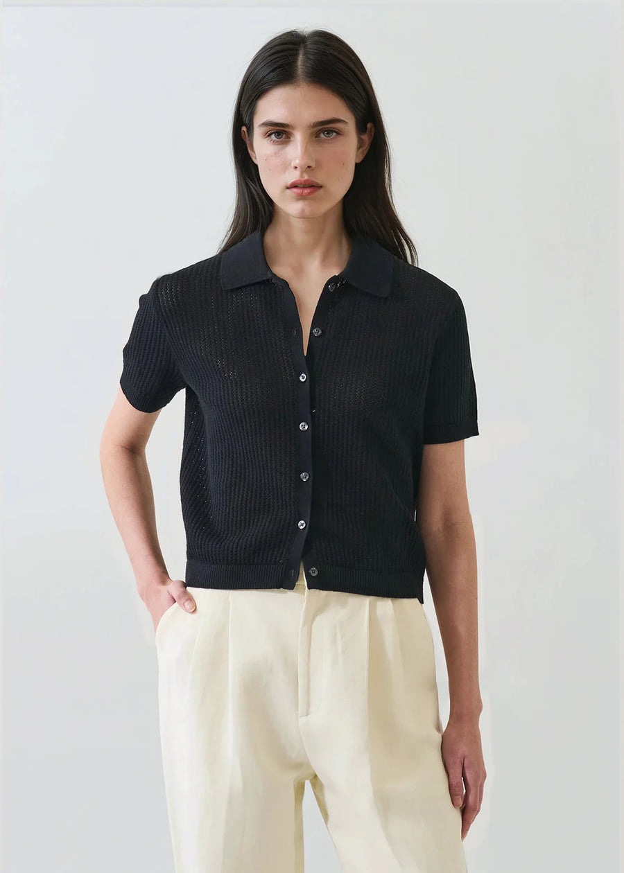 Cotton Cashmere Button-up Knit