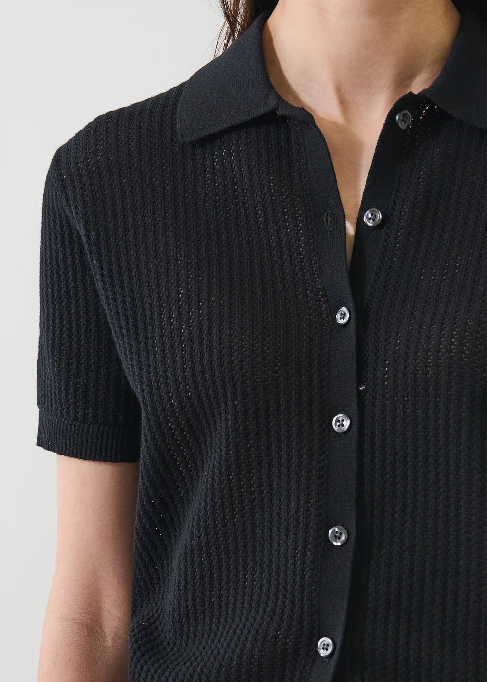 Cotton Cashmere Button-up Knit