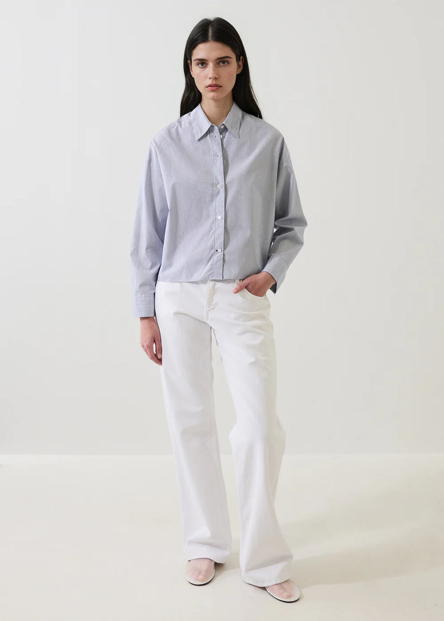 Cotton Stripe Boxy Shirt