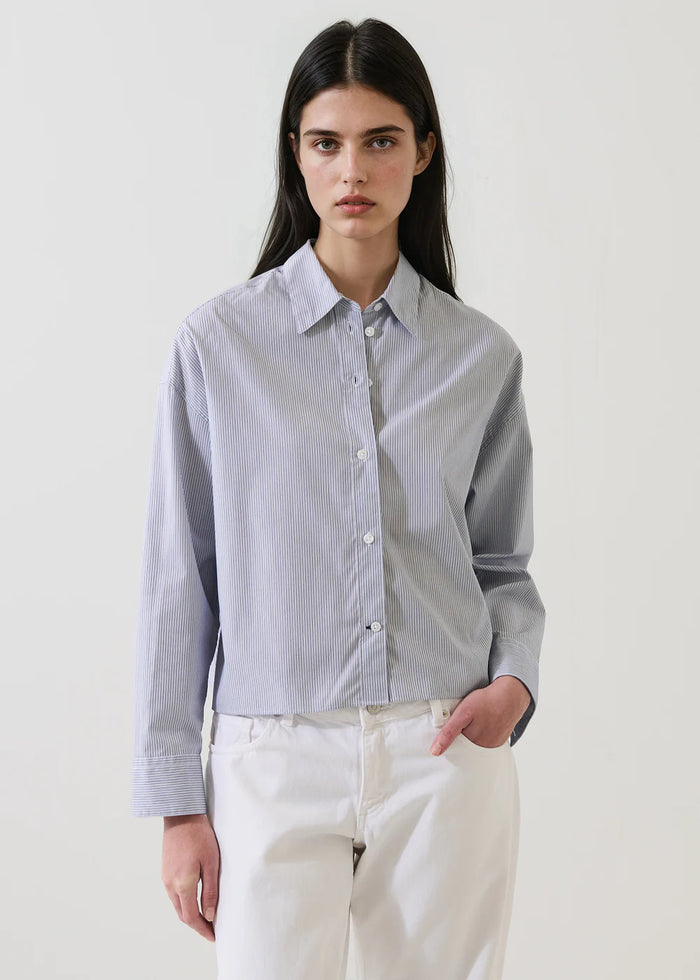 Cotton Stripe Boxy Shirt