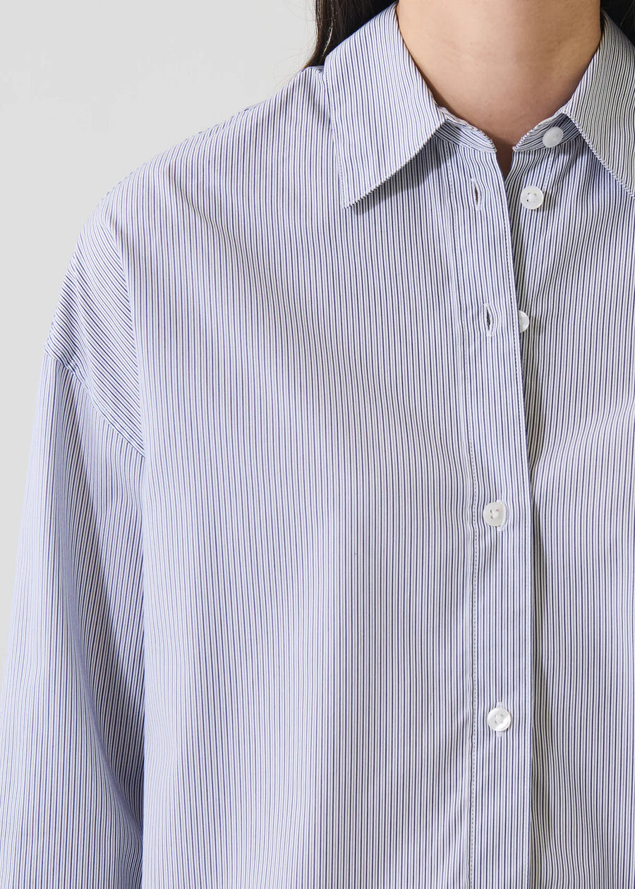 Cotton Stripe Boxy Shirt