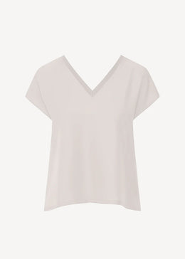Silk Dolman V-Neck T-Shirt