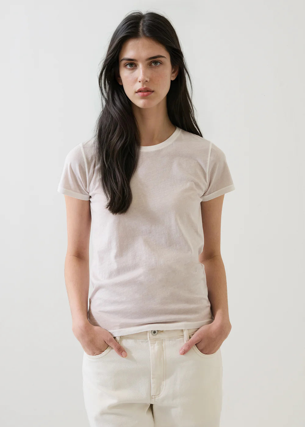Patrick Assaraf Reverse Spray Lightweight Pima Cotton Classic T-Shirt