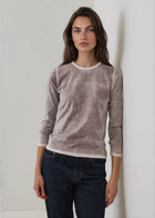 Reverse Spray Lightweight Pima Cotton Crewneck T-Shirt