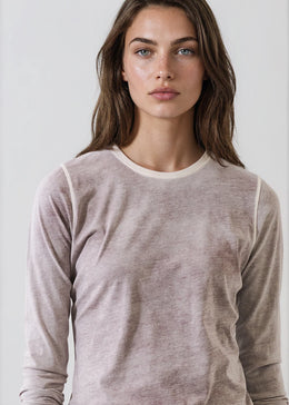 Reverse Spray Lightweight Pima Cotton Crewneck T-Shirt