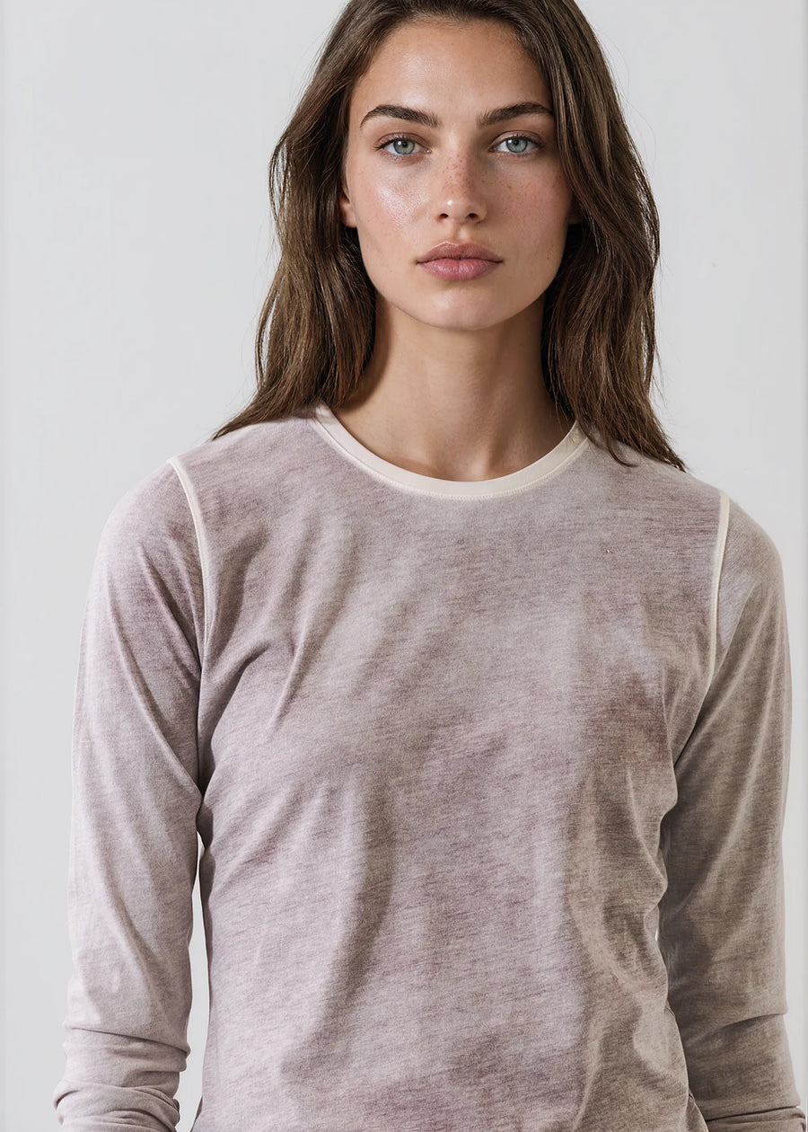 Reverse Spray Lightweight Pima Cotton Crewneck T-Shirt