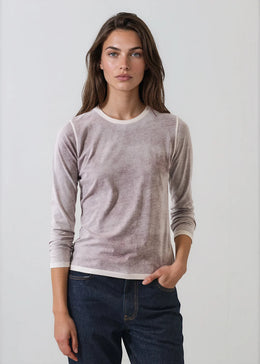 Reverse Spray Lightweight Pima Cotton Crewneck T-Shirt