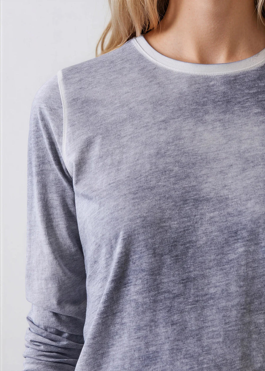 Reverse Spray Lightweight Pima Cotton Crewneck T-Shirt