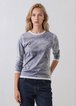 Reverse Spray Lightweight Pima Cotton Crewneck T-Shirt