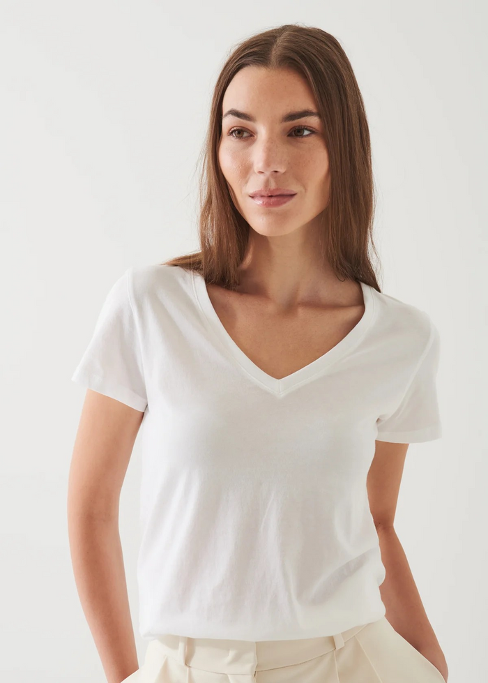 Patrick Assaraf Pima Cotton Classic Fit V-Neck