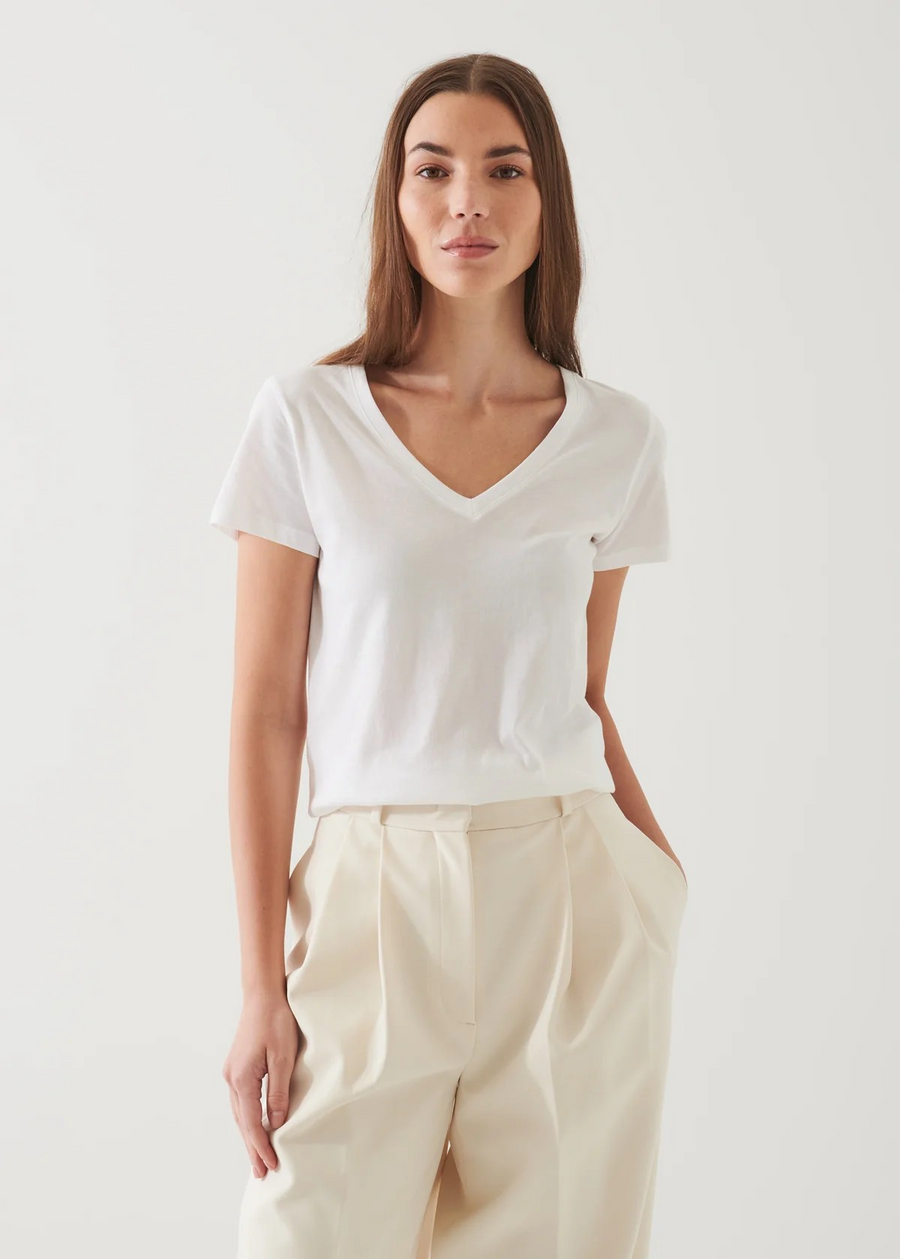 Patrick Assaraf Pima Cotton Classic Fit V-Neck