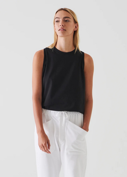 Pima Cotton Stretch Scoop Neck Rib Tank