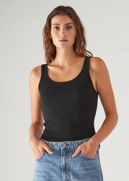 Pima Cotton Stretch Scoop Neck Rib Tank