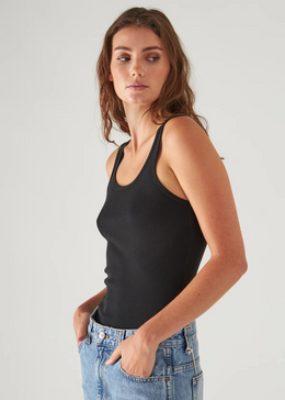 Pima Cotton Stretch Scoop Neck Rib Tank