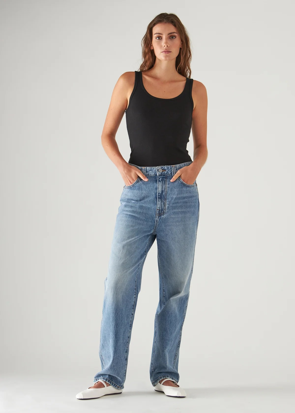 Pima Cotton Stretch Scoop Neck Rib Tank