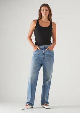 Pima Cotton Stretch Scoop Neck Rib Tank