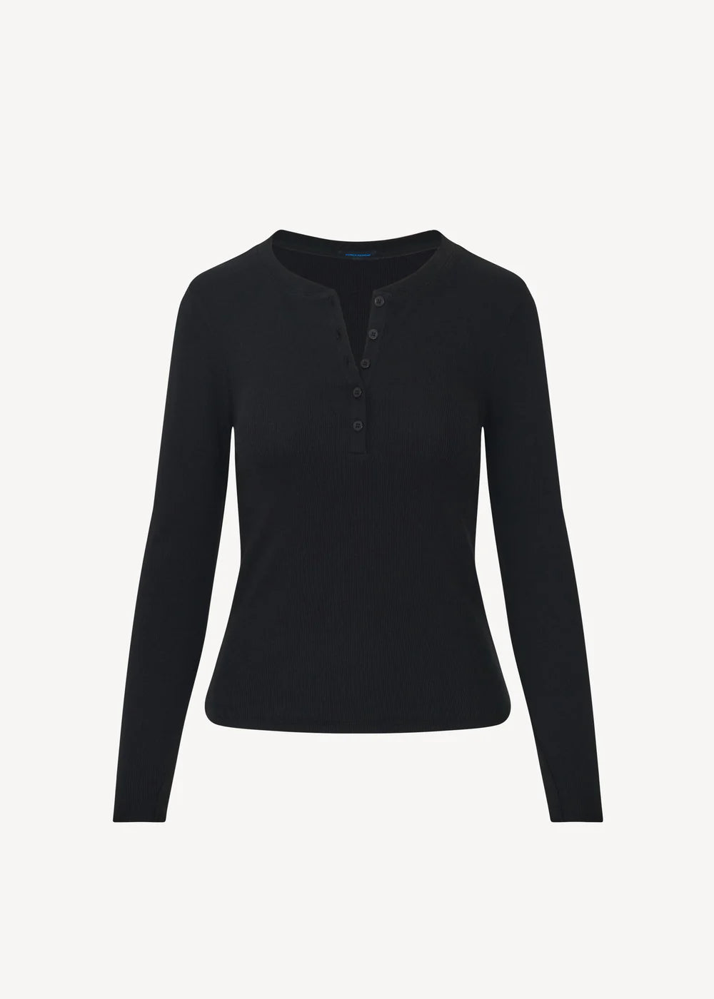 Pima Cotton Stretch Ribbed Long Sleeve Henley