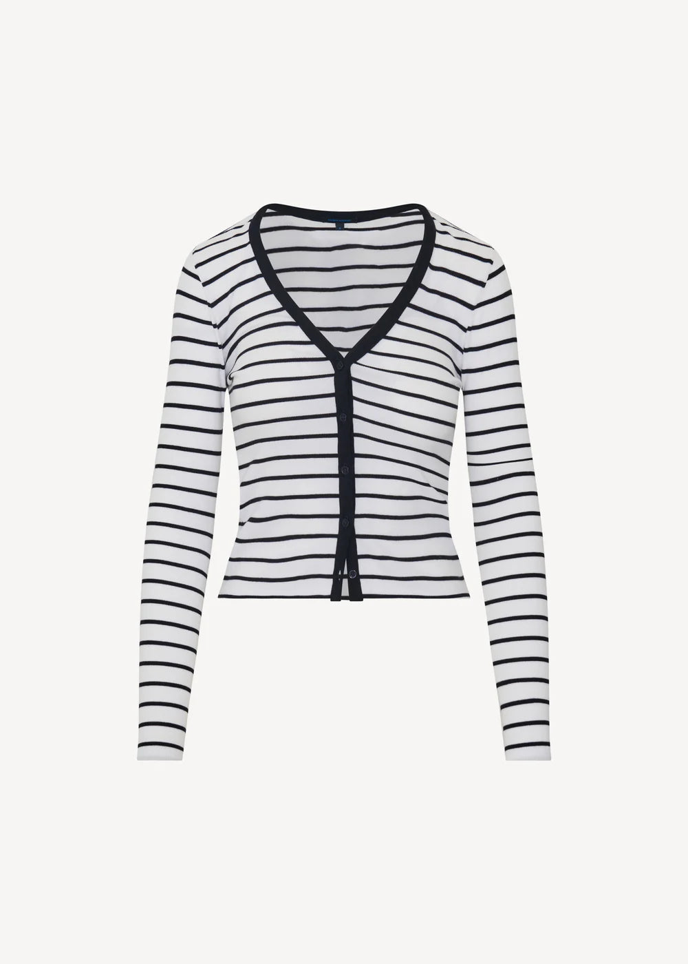 Pima Cotton Stretch Striped Ribbed Cardigan