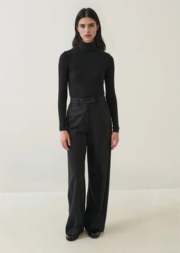 Pima Cotton Stretch Ribbed Turtleneck