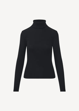 Pima Cotton Stretch Ribbed Turtleneck
