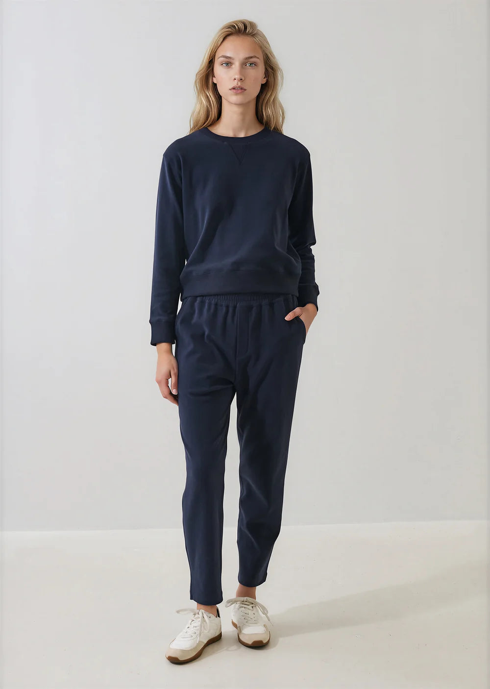 Brushed Pima Cotton Tapered Pant