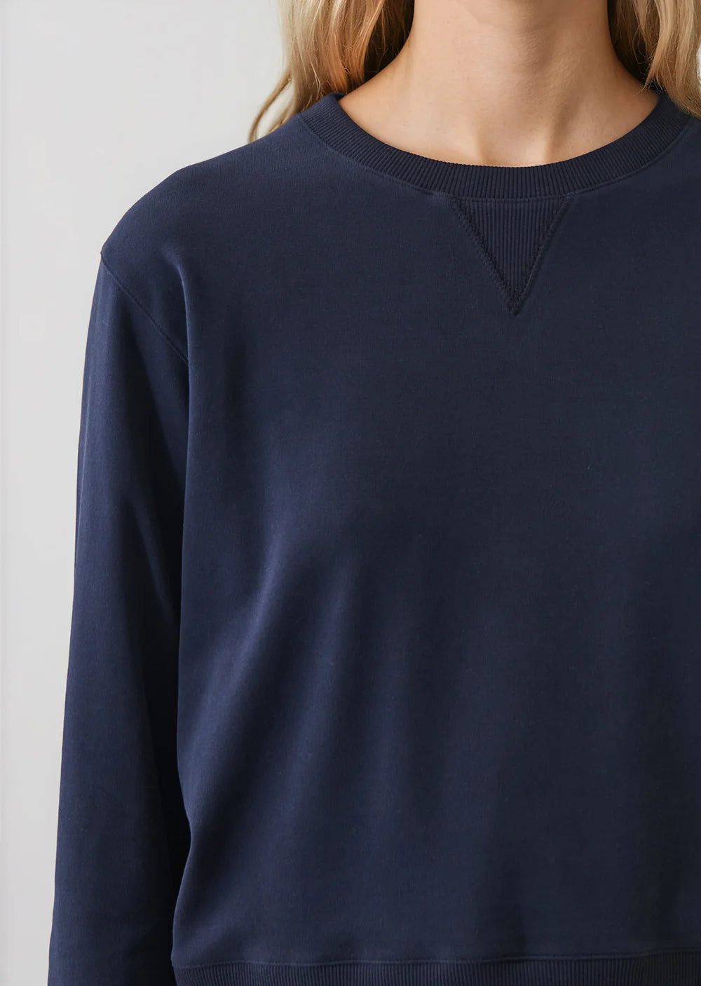 Brushed Pima Cotton Cropped Sweatshirt