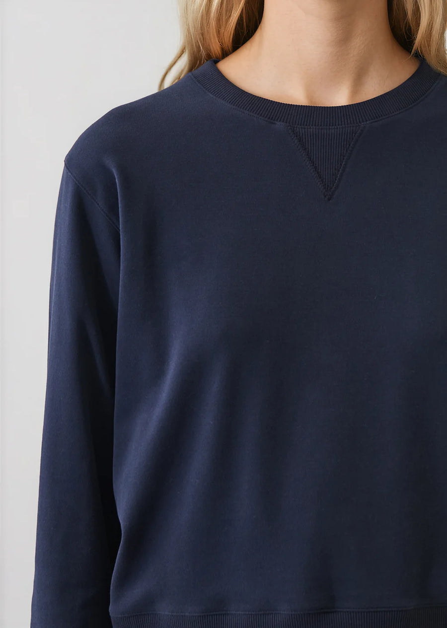 Brushed Pima Cotton Cropped Sweatshirt