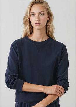 Brushed Pima Cotton Cropped Sweatshirt
