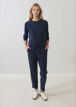 Brushed Pima Cotton Cropped Sweatshirt